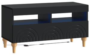 LED TV szekrény Fekete Szerelt Fa