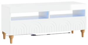 LED TV szekrény Magasfényű Fehér Szerelt Fa