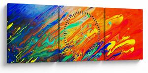 Kép - Színes absztrakció (órával) (90x30 cm)