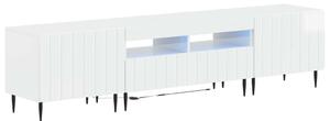 5 darabos LED TV szekrény Magasfényű Fehér Szerelt Fa