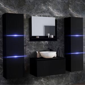 Venezia Like II. fürdőszobabútor szett + mosdókagyló + szifon (matt fekete)