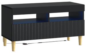 LED TV szekrény Fekete Szerelt Fa