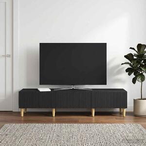TV szekrény 147 x 34,5 x 30 cm Fekete Szerelt Fa
