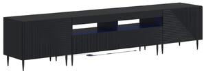 3 darabos LED TV szekrény Fekete Szerelt Fa