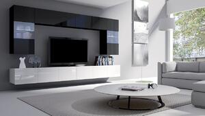 CHEMUNG 1 nappali fal LED fehér világítással - fényes fehér / fényes fekete
