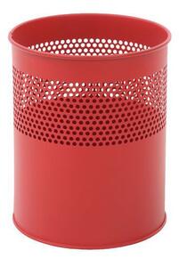 Vepabins Fém szemetes, felétől perforált, 10 l, piros%