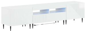3 darabos LED TV szekrény Magasfényű Fehér Szerelt Fa