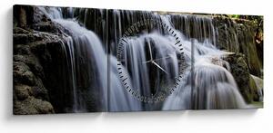 Kép - Vízesések kaszkádjai (órával) (90x30 cm)