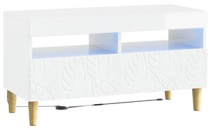 LED TV szekrény Magasfényű Fehér Szerelt Fa