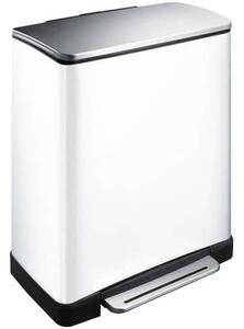E-Cube pedálos szelektív szemetes, 28+18 l, EKO, fehér