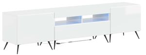5 darabos LED TV szekrény Magasfényű Fehér Szerelt Fa