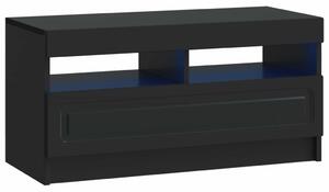 LED TV szekrény Fekete Szerelt Fa