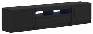 5 darabos LED TV szekrény Fekete Szerelt Fa