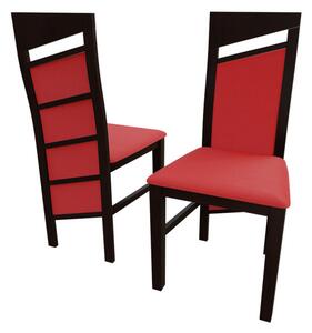 MOVIE 36 kárpitozott konyhai szék - dió / piros ökobőr