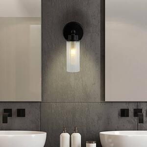 Searchlight Imperial fali lámpa, fekete, 1-lámpás, acél, üveg, IP44, dimmelhető, Fekete, Fürdőszoba, fém