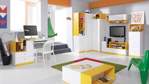 HARKA 5 gyermekszobabútor - fehér / sárga