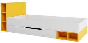 HARKA ágy gyerekszobába 90x200 - fehér / sárga