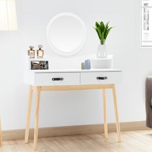 Skandináv fésülködőasztal tükörrel - fehér