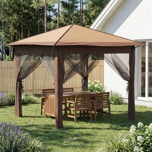 Kerti Pavilon 4 Oldalfallal 2,6 x 2,6 m Beige és barna