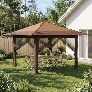 Kerti Pavilon 4 Oldalfallal 3,3 x 3,3 m Beige és barna