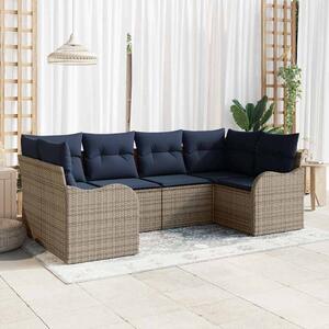 Kanapé Szett 6 db Szürke [Műanyag]: Poly Rattan