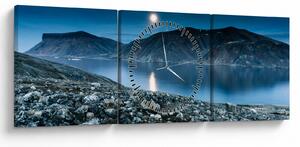 Egy éjszakai táj képe, Izland (órával) (90x30 cm)