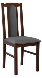 EDON 7 kárpitozott konyhai szék - dió / sötétszürke