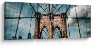 Kép - Brooklyn Bridge (órával) (90x30 cm)