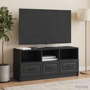 TV szekrény fiókkal Fekete 102 x 34,5 x 47 cm Szerelt Fa