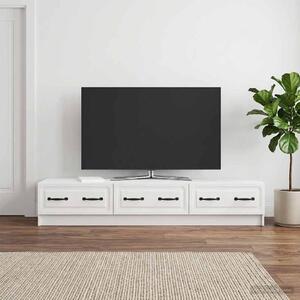 TV szekrény 147 x 34,5 x 27 cm Magasfényű Fehér Szerelt Fa