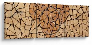 Kép - szív fából (órával) (90x30 cm)