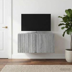 Fali TV szekrény 59,5 x 41 x 30 cm Szürke Sonoma Szerelt Fa