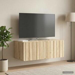 Fali TV szekrény 78,5 x 41 x 30 cm Sonoma Tölgy Szerelt Fa