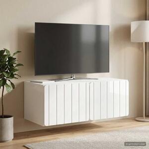 Fali TV szekrény 78,5 x 41 x 30 cm Magasfényű Fehér Szerelt Fa