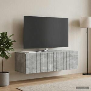Fali TV szekrény 98 x 41 x 30 cm Betonszürke Szerelt Fa
