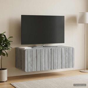 Fali TV szekrény 78,5 x 41 x 30 cm Szürke Sonoma Szerelt Fa