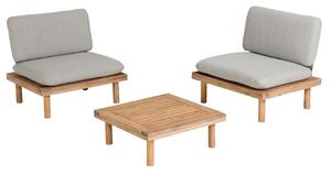 Két szürke szövet kerti székből és asztalból álló készlet Kave Home Viridis