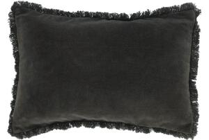 Fekete bársony párnahuzat Kave Home Celine 30 x 50 cm