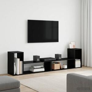 TV szekrény 100 x 30 x 50 cm Fekete Tölgy Szerelt Fa