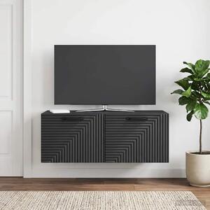 Fali TV szekrény Fekete 78,5 x 31 x 30 cm Szerelt Fa