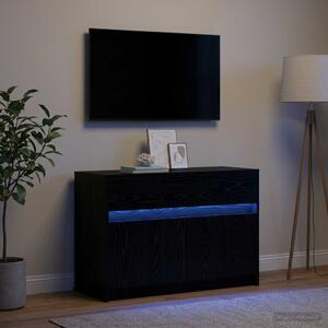 TV szekrény 91 x 34 x 61 cm Fekete Tölgy Szerelt Fa