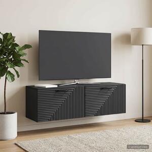 Fali TV szekrény Fekete 98 x 31 x 30 cm Szerelt Fa