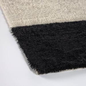 Bézs fekete pamut fürdőszőnyeg Kave Home Maica 40 x 60 cm