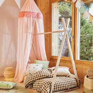Rózsaszín pamut baldachin az ágy felett Kave Home Carelene
