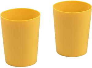 Mustársárga szilikon gyerekkészlet két pohárból Kave Home Vízkereszt