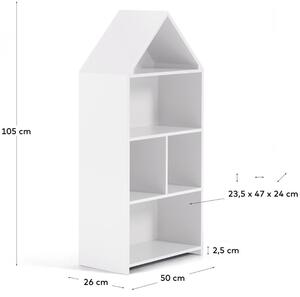 Fehér lakkozott gyerekkönyvespolc Kave Home Celeste 105 x 50 cm