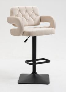 HR8403KW Krémszínű modern velúr szék fekete lábbal