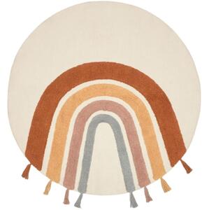 Bézs pamut szőnyeg Kave Home Tadea szivárvány motívummal 100 cm