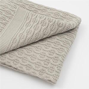 Bambusz kötött takaró New Baby mintával 100x80 cm light grey