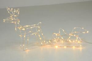 NEXOS Dekoráció karácsonyi rénszarvas 80 cm meleg fehér